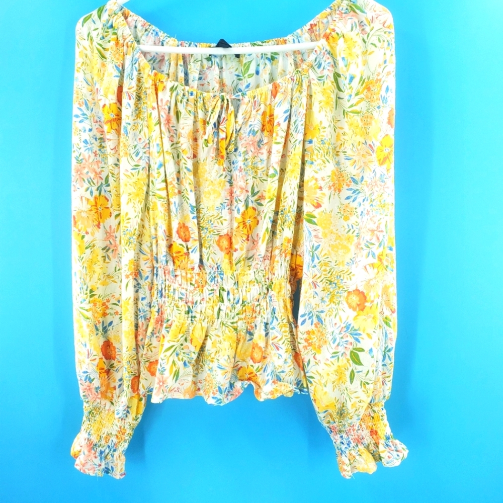 Rachel Roy yellow floral blouse